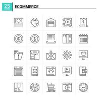 25 Ecommerce icon set vector background