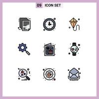 9 Creative Icons Modern Signs and Symbols of setting research timer search spring Editable Vector Design Elements