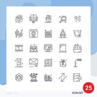 Modern Set of 25 Lines and symbols such as study research vehicles learning summer Editable Vector Design Elements