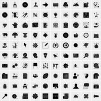 Set of 100 Business Solid Glyph icons vector