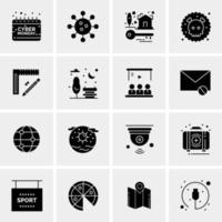 16 iconos universales de negocios vector ilustración de icono creativo para usar en proyectos relacionados con la web y dispositivos móviles