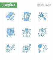 9 Blue viral Virus corona icon pack such as disease virus devirus safety disease viral coronavirus 2019nov disease Vector Design Elements