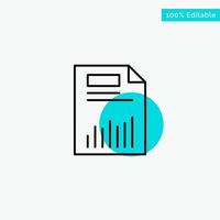 documento gráfico de negocios finanzas papel cuadriculado estadísticas turquesa resaltar círculo punto vector icono