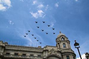 London in the UK in June 2022. A view of the RAF Flypast to celebrate the Queens Platinum Jubilee. photo