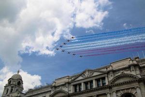 London in the UK in June 2022. A view of the RAF Flypast to celebrate the Queens Platinum Jubilee. photo