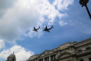 London in the UK in June 2022. A view of the RAF Flypast to celebrate the Queens Platinum Jubilee. photo