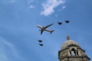 London in the UK in June 2022. A view of the RAF Flypast to celebrate the Queens Platinum Jubilee. photo