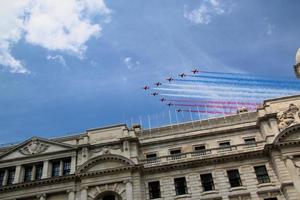 London in the UK in June 2022. A view of the RAF Flypast to celebrate the Queens Platinum Jubilee. photo