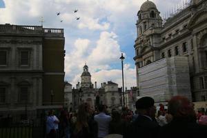 London in the UK in June 2022. A view of the RAF Flypast to celebrate the Queens Platinum Jubilee. photo