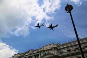 London in the UK in June 2022. A view of the RAF Flypast to celebrate the Queens Platinum Jubilee. photo