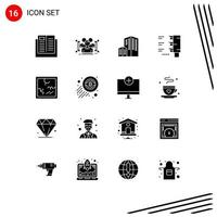 Solid Glyph Pack of 16 Universal Symbols of halloween travel human traffic light construction Editable Vector Design Elements