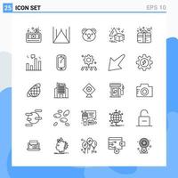 Modern 25 Line style icons. Outline Symbols for general use. Creative Line Icon Sign Isolated on White Background. 25 Icons Pack.