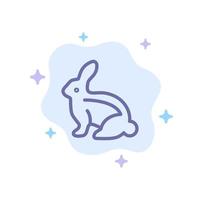Bunny Easter Easter Bunny Rabbit Blue Icon on Abstract Cloud Background vector