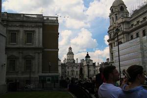 London in the UK in June 2022. A view of the RAF Flypast to celebrate the Queens Platinum Jubilee. photo