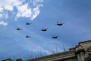 London in the UK in June 2022. A view of the RAF Flypast to celebrate the Queens Platinum Jubilee. photo