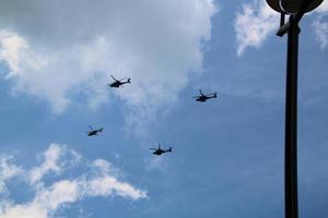 London in the UK in June 2022. A view of the RAF Flypast to celebrate the Queens Platinum Jubilee. photo