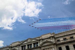 London in the UK in June 2022. A view of the RAF Flypast to celebrate the Queens Platinum Jubilee. photo