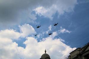 London in the UK in June 2022. A view of the RAF Flypast to celebrate the Queens Platinum Jubilee. photo