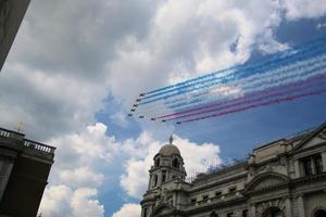 London in the UK in June 2022. A view of the RAF Flypast to celebrate the Queens Platinum Jubilee. photo