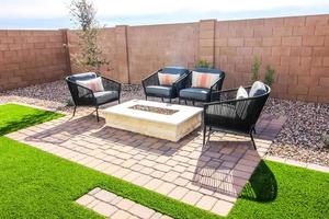 Pavers Patio With Furniture And Conversation Pit photo