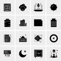 16 iconos universales de negocios vector ilustración de icono creativo para usar en proyectos relacionados con la web y dispositivos móviles