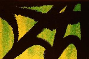 Watercolor painted black spider web on yellow background. Halloween autumn decoration scary creepy horror concept. Idea for banner, postcard, poster. Spooky Cobweb. Flat lay, mock up photo