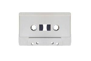 Gray retro mock up cassette tape isolated on white background with clipping path photo