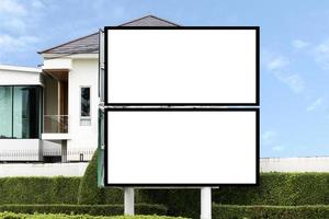 Outdoor billboard with white background mock up. clipping path photo