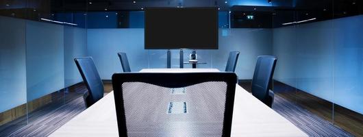 Television blank screen display in meeting room photo