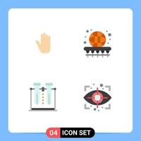 Modern Set of 4 Flat Icons Pictograph of body language chemistry interface basketball science Editable Vector Design Elements