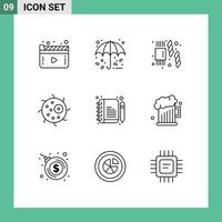 Set of 9 Modern UI Icons Symbols Signs for edit comment supermarket plant biology Editable Vector Design Elements