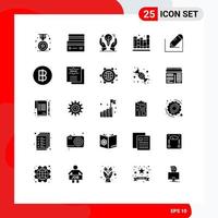 Set of 25 Modern UI Icons Symbols Signs for pencil education shopping books hand Editable Vector Design Elements