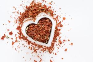 Dried Tomato Flakes in a Heart Shape photo