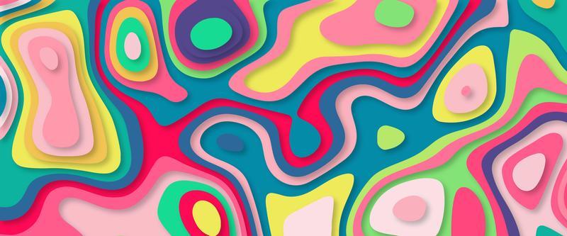 Artistic pastel colored paper wave background created with