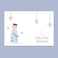 ilustración de tarjeta de felicitación de eid mubarak vector