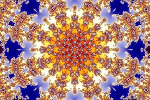 3D-Illustration of a Kaleidoskop zoom into the infinite mathematical mandelbrot set fractal. photo