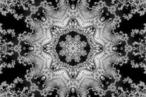 3D-Illustration of a Kaleidoskop zoom into the infinite mathematical mandelbrot set fractal. photo