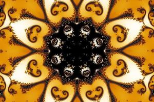 Ilustración 3d de un zoom kaleidoskop en el infinito conjunto matemático mandelbrot fractal. foto
