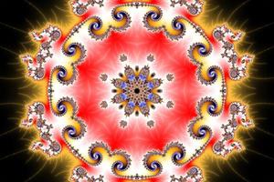 3D-Illustration of a Kaleidoskop zoom into the infinite mathematical mandelbrot set fractal. photo