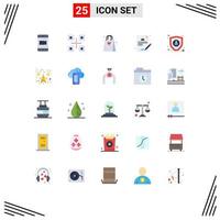 Group of 25 Modern Flat Colors Set for christmas encryption hobbies data report Editable Vector Design Elements