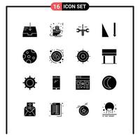 16 iconos creativos signos y símbolos modernos del clima luna nube clasificación ascendente elementos de diseño vectorial editables vector