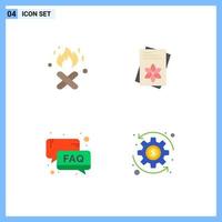 4 Universal Flat Icon Signs Symbols of fire service seeds spring email Editable Vector Design Elements