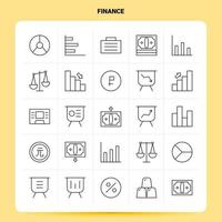 OutLine 25 Finance Icon set Vector Line Style Design Black Icons Set Linear pictogram pack Web and Mobile Business ideas design Vector Illustration