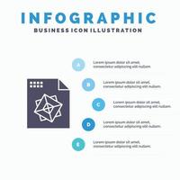 File Processing 3d Design Infographics Presentation Template 5 Steps Presentation vector