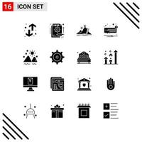 Stock Vector Icon Pack of 16 Line Signs and Symbols for sms chat in career development Editable Vector Design Elements