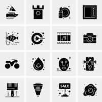 16 iconos universales de negocios vector ilustración de icono creativo para usar en proyectos relacionados con la web y dispositivos móviles