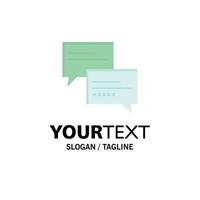 chat comentario mensaje educación empresa logotipo plantilla color plano vector
