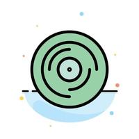 Beat Dj Juggling Scratching Sound Abstract Flat Color Icon Template vector
