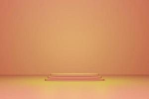 scene podium for premium cosmetic product on peach pastel background low light with copy space 3d render photo