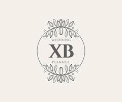 XB Initials letter Wedding monogram logos collection, hand drawn modern minimalistic and floral templates for Invitation cards, Save the Date, elegant identity for restaurant, boutique, cafe in vector